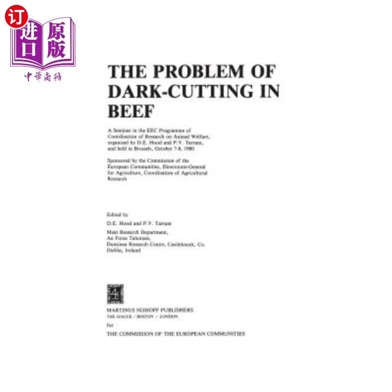 海外直订The Problem of Dark-Cutting in Beef 牛肉的暗切问题
