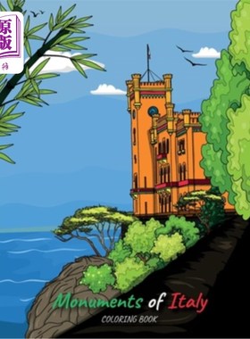 海外直订Monuments of Italy: Coloring Book 意大利纪念碑:填色书