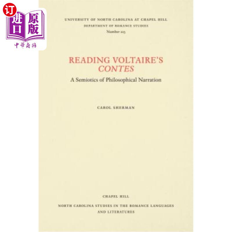 海外直订Reading Voltaire's Contes: A Semiotics of Philosophical Narration 读伏尔泰的内容：哲学叙事的符号学