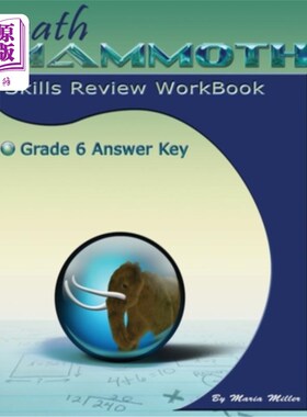 海外直订Math Mammoth Grade 6 Skills Review Workbook Answer Key 数学猛犸象6年级技能复习练习册答案关键