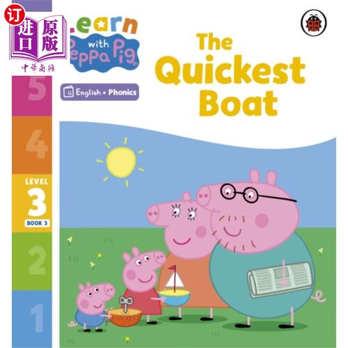 海外直订Learn with Peppa Phonics Level 3 Book 3 - The Qu... 《小猪佩奇3级拼读》第三册-最快的船(拼读读本)