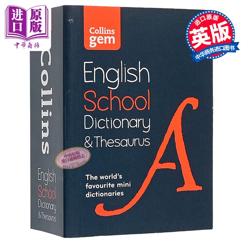 柯林斯迷你学校词典与同义词词典 第3版 Collins Gem School Dictionary & Thesaurus 3rd edition【中商原版】