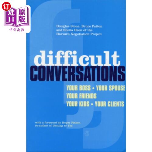 海外直订Difficult Conversations 困难的对话