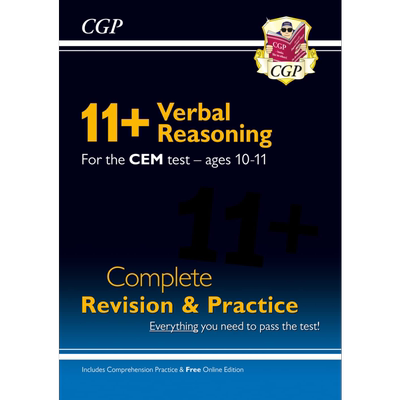 现货 英国CGP New 11+ CEM Verbal Reasoning Complete Revision and Practice Ages 10-11 with Online Edition【中商原版】