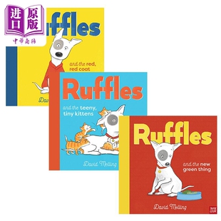 英文原版 Melling 小猫咪 David 进口图书 中商原版 Ruffles 故事图画书 莱弗系列3册套装 莱弗和红外套 儿童绘本 绿色蔬菜