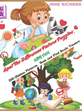 海外直订Spot The difference Picture Puzzle: Kids Fun: 150+ Hidden Pictures, Seek and fin 发现不同的图片拼图：儿童乐