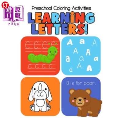 海外直订Preschool Coloring Activities for Learning Letters! 幼儿字母学习涂色活动!