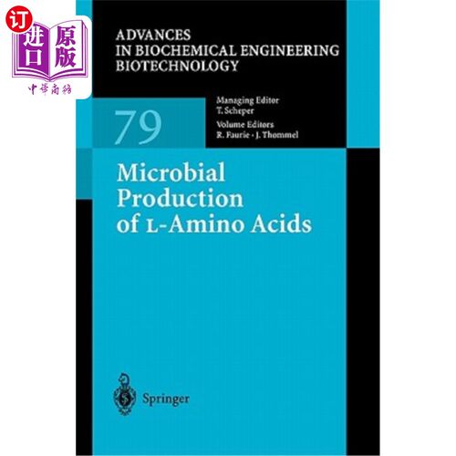 海外直订Microbial Production of L-Amino Acids l -氨基酸的微生物生产