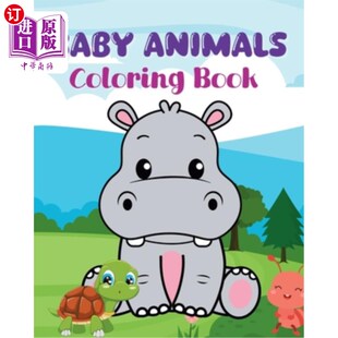 Book Big 小动物着色书：大而可爱 Animals 插图 illustrations Coloring adorable 海外直订Baby and