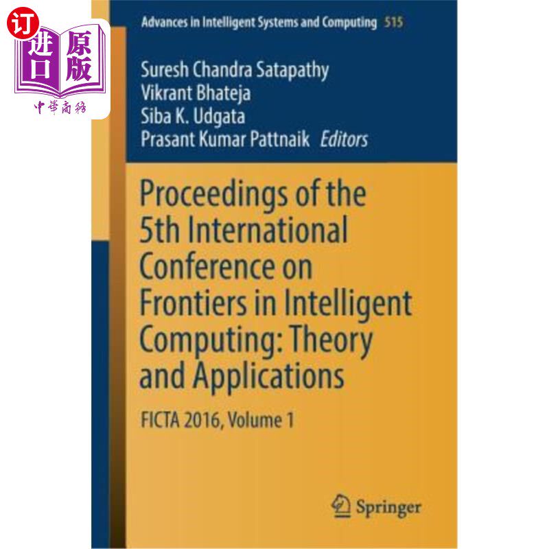 海外直订Proceedings of the 5th International Conference on Frontiers in Intelligent Comp 第五届智能计算前沿国际会议