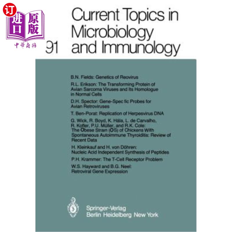 海外直订医药图书Current Topics in Microbiology and Immunology 微生物学和免疫学的当前主题
