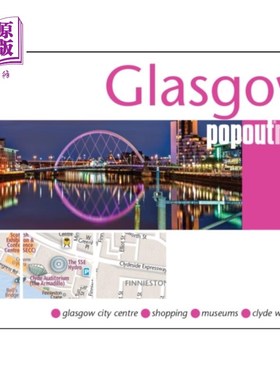 海外直订Glasgow PopOut Map 格拉斯哥弹出式地图