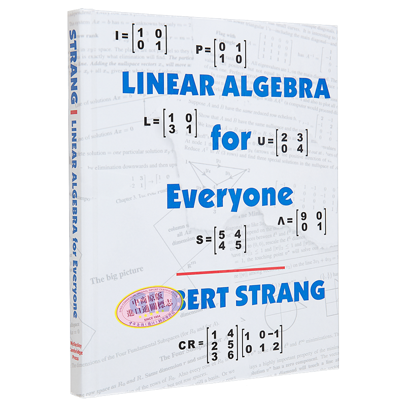 预售 威廉 吉尔伯特 斯特朗 每个人的线性代数 Linear Algebra for Everyone 英文原版 Gilbert Strang 数学 【中商原版】