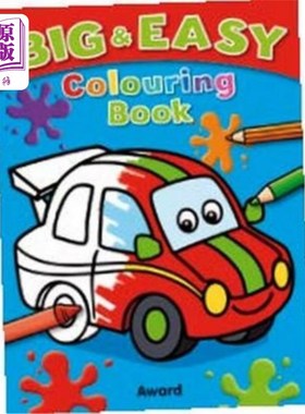 海外直订Big and Easy Colouring Book - Car: Big Pictures, Bold Outlines, Perfect for Chil 大而简单的着色书-汽车:大图