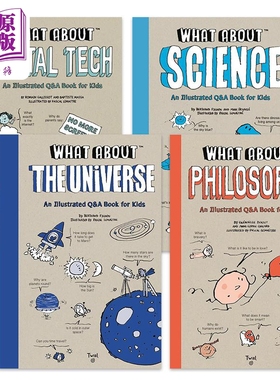 What About 来看看知识科普英文问答书4册 数字技术Digital Tech 哲学Philosophy 科学Science 宇宙The Universe【中商原版】