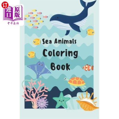 海外直订A Sea Animals Coloring Book 一本海洋动物涂色书