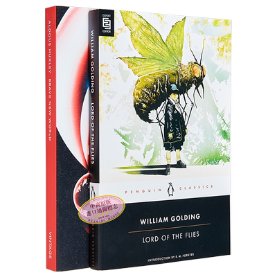 反乌托邦经典文学 人性恶 2册套装 英文原版书籍 美丽新世界 Brave New World 蝇王 Lord of the Flies 赫胥黎 威廉戈尔丁