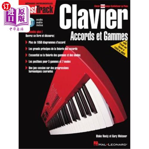 海外直订Fast Track Keyboard Chords - French Edition Book/Online Audio 快速轨道键盘和弦-法语版书/在线音频