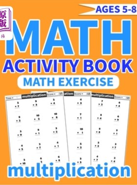 海外直订Math activity book multiplication: More than 1500 mathematical operations (multi
