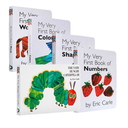 英文原版绘本The Very Hungry Caterpillar好饥饿的毛毛虫 My Very First Library 艾瑞卡尔爷爷eric carle经典英语启蒙纸板?