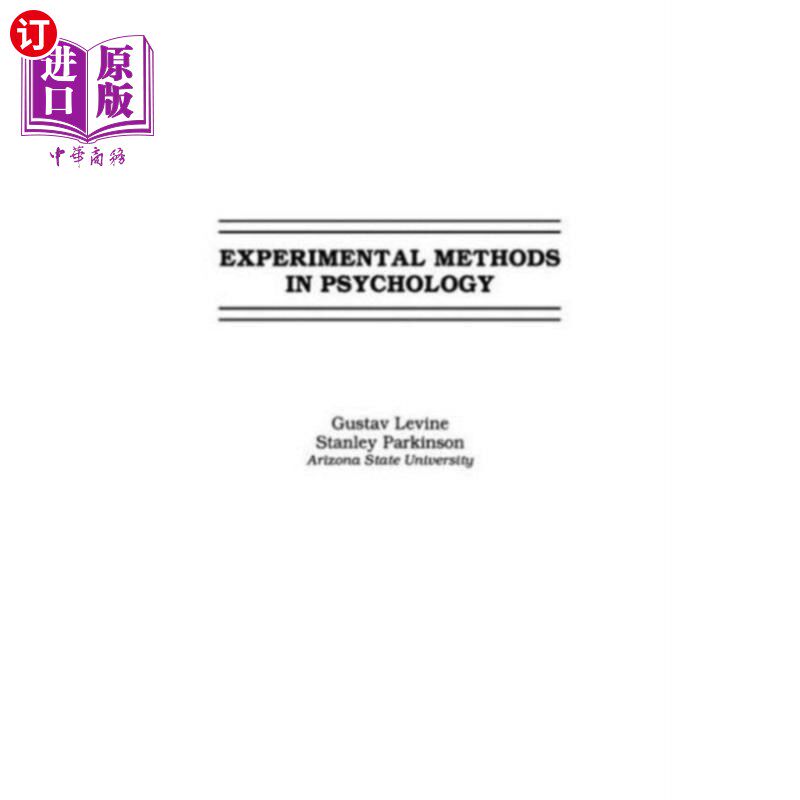 海外直订Experimental Methods in Psychology 心理学实验方法