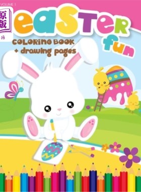 海外直订easter Fun coloring and drawing book: Over 50 Easy And Funny Easter Bunny & Egg  有趣的涂色和绘本:超过50简