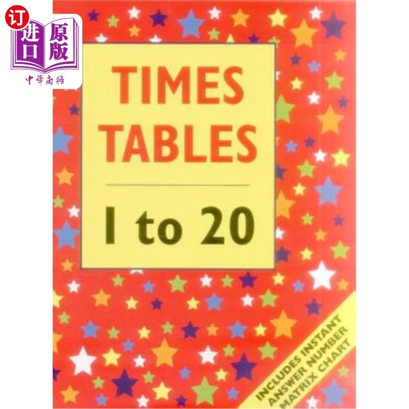 海外直订Times Table 1 to 20 (Floor Book): Includes Instant Answer Number Matrix Chart 表1至20(楼层记录本):包括即时