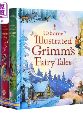英文原版Usborne精装经典童话故事插画书3册 安徒生童话 一千零一夜Arabian Nights 格林童话Grimms Fairy Tales【中商原版】