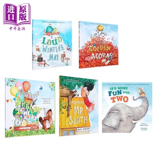 Katy Hudson 插画儿童绘本5册 英文原版绘本故事 黄金橡子 生日餐单 冬眠 请注意树懒先生 两个一起更有趣【中商原版】