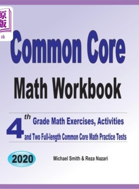 海外直订Common Core Math Workbook: 4th Grade Math Exercises, Activities, and Two Full-Le 共同核心数学练习册：四年级