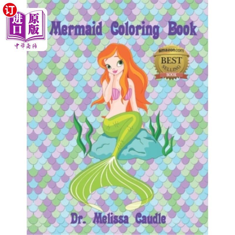 海外直订Mermaid Coloring Book: Adorable Mermaids to Color for Boys and Girls 美人鱼着色书:可爱的美人鱼为男孩和女孩