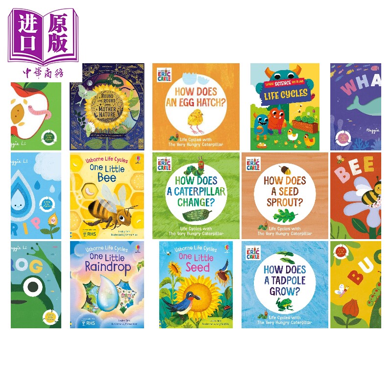 Life Cycles 生长生命周期 成长周期 英文原版儿童绘本 自然科学图画书 科普读物 周而复始的大自然 艾瑞卡尔【中商原版】