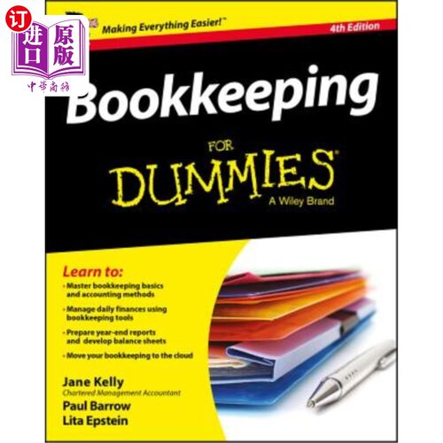 海外直订Bookkeeping for Dummies 傻瓜记账