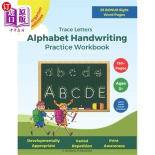海外直订Trace Letters: Alphabet Handwriting Practice Workbook: For Kids ages 3-5+, Presc 痕迹字母:字母书写练习练习