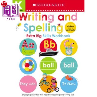 海外直订Writing and Spelling Kindergarten Workbook: Scholastic Early Learners (Extra Big 幼儿园超大型技能手册：写作
