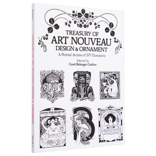 预售 Art Nouveau Design&Ornament 进口艺术 新艺术主义设计与装饰品宝库【中商原版】