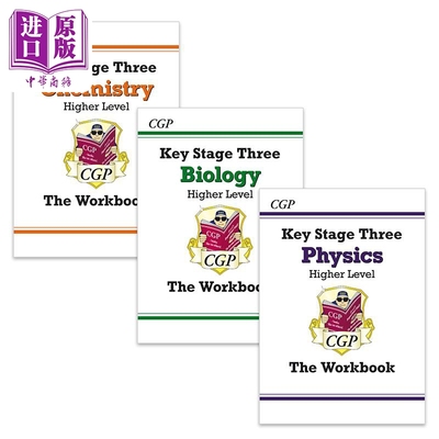 英国原版CGP教辅 KS3 Workbook-Higher 高级练习册3册套装 Biology生物 Chemistry化学 Physics物理 含在线版答案【中商原版?