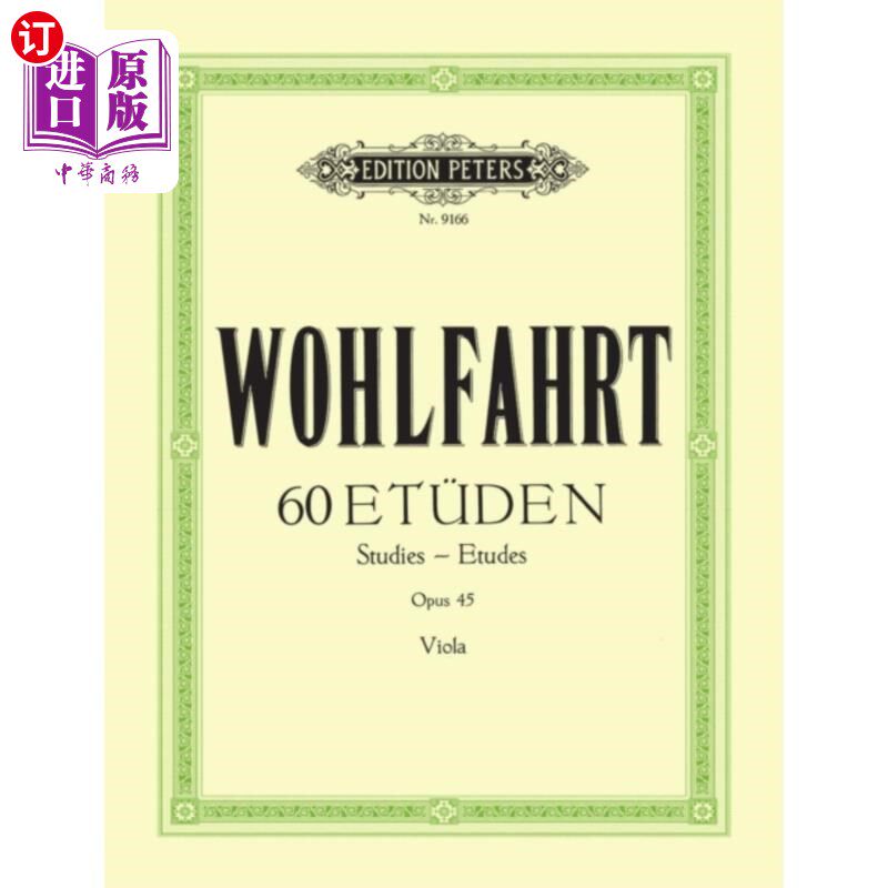 海外直订古英语 60 Studies Op. 45 for Violin (Transcribed for Vi... 小提琴练习曲Op. 45(为中提琴改编)