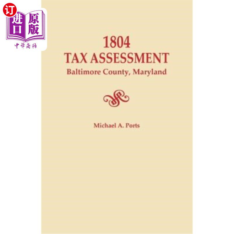 海外直订1804 Tax Assessment, Baltimore County, Maryland 1804年，马里兰州巴尔的摩县的税务评估