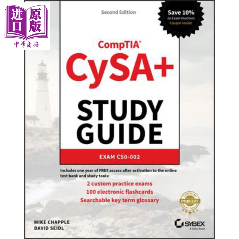 现货 Comptia Cysa+ 学习指南 考试 Cs0-002 Comptia Cysa+ Study Guide Exam Cs0-002 英文原版 Mike Chapple【中商原版】