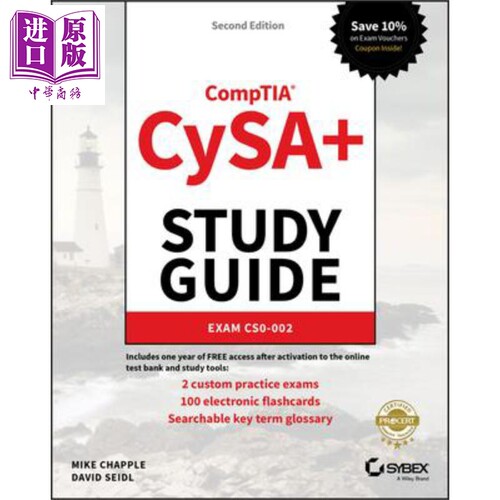 现货 Comptia Cysa+ 学习指南 考试 Cs0-002 Comptia Cysa+ Study Guide Exam Cs0-002 英文原版 Mike Chapple【中商原版】