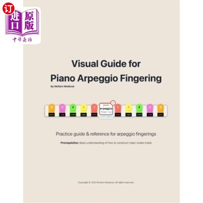 海外直订Visual Guide for Piano Arpeggio Fingering: Practice guide & reference for arpegg 钢琴琶音指法视觉指南：琶音