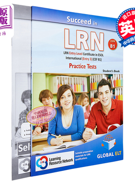 现货 Succeed in LRN CEFR B1 Practice Tests Self-study LRN考试冲刺宝典 B1等级 模拟测试 备考自学套装 含答案【中商原版】