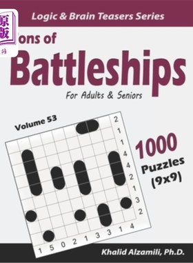 海外直订Tons of Battleships for Adults & Seniors: 1000 Puzzles (9x9)