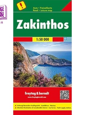 海外直订Zakynthos Road Map 1:50 000 扎金索斯路线图1:50 000