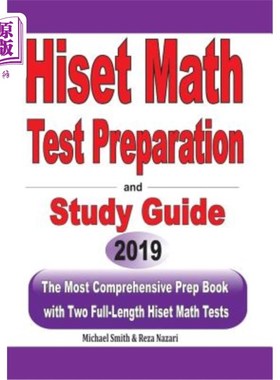 海外直订HiSET Math Test Preparation and study guide: The Most Comprehensive Prep Book wi 海西特数学考试准备和学习指
