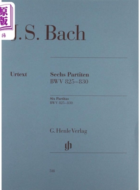 德国亨乐原版 巴赫六首帕蒂塔BWV825-830 Bach Six Partitas BWV 825-830 HN518 进口艺术【中商原版】