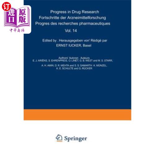 海外直订Progress in Drug Research / Fortschritte Der Arzneimittelforschung / Progrès Des 药物研究进展/Arzneimi