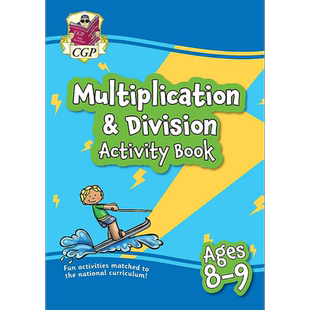 预售 英国CGP原版教辅 New Multiplication & Division Activity Book 8-9岁乘法与除法练习册家庭学习含答案【中商原版】