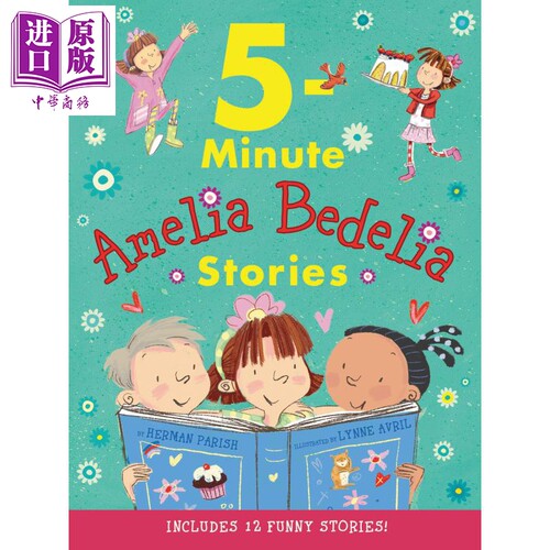 哈珀斯五分钟故事书 糊涂女佣 Amelia Bedelia 5-Minute Stories 睡前故事英语学习7~12岁 精装英文原版儿童读物【中商原版】